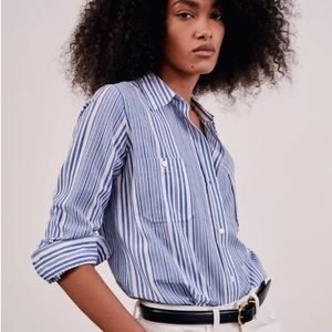 NWOT-Nili Lotan striped cotton blouse